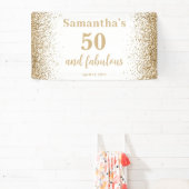 Gold Gliter 50th Birthday Banner (InSitu)