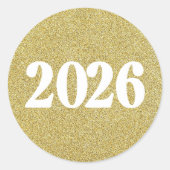 Gold Glitter 2026 Aufkleber  (Vorderseite)