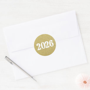 Gold Glitter 2026 Aufkleber 