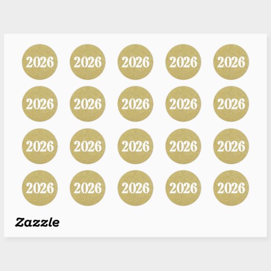 Gold glitter 2026 stickers  (Blatt)
