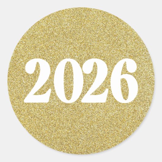 Gold glitter 2026 stickers (Vorderseite)