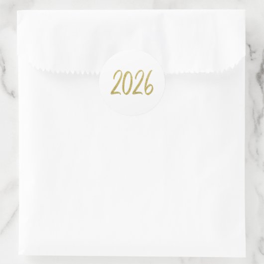 Gold glitter 2026 stickers (Tasche)