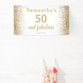 Gold Glitter 50. Geburtstag Banner (InSitu)