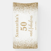 Gold Glitter 50. Geburtstag Banner (Vertikal)