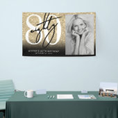 Gold Glitter 80. Geburtstagsfeier Banner (Messeveranstaltung)