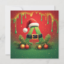 Gold Glitter A für Weihnachten der Familie