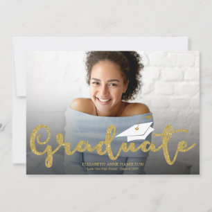 Gold Glitter Abitur Fotoankündigung Ankündigung