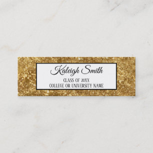 Gold Glitter Abschluss Einsteck Namenskarte