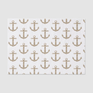 Gold Glitter Anker Nautischer Glamour Elegant Mode Seidenpapier