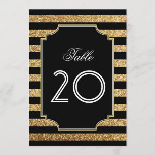 Gold Glitter Art Deco Tischnummern aus den 1920er
