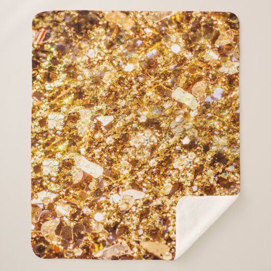 Gold glitter background sherpadecke (Vorderseite)