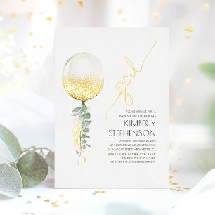 Gold Glitter Ballon Süße Babyparty Es ist ein Mädc Folieneinladung