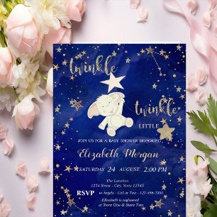 Gold Glitter Bär Funkelnd Kleiner Stern Babyparty Einladung