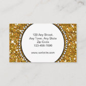 Gold Glitter Black Cake Bakery Business Cards Visitenkarte (Rückseite)