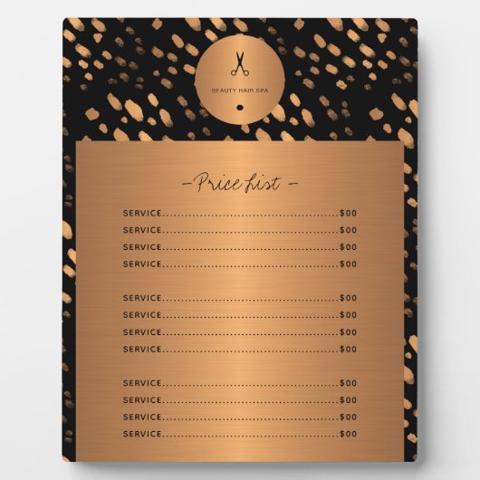 Gold Glitter Black Copper Fotoplatte (Vorderseite)