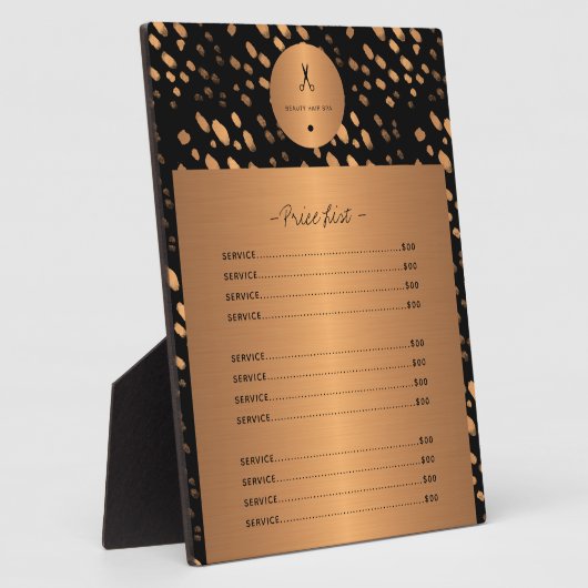 Gold Glitter Black Copper Fotoplatte (Seite)