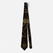 Gold Glitter Blumen Krawatte (Vorderseite)