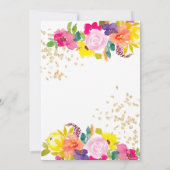 Gold glitter boho bold floral photo graduation ankündigung (Rückseite)