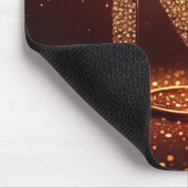 Gold Glitter Buchstabe M Monogramm Geschenk Mousepad (Ecke)