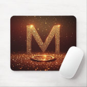 Gold Glitter Buchstabe M Monogramm Geschenk Mousepad (Mit Mouse)
