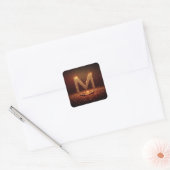 Gold Glitter Buchstabe M Monogramm Geschenk Quadratischer Aufkleber (Umschlag)