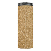 Gold Glitter Burgundy Red Heart Love Thermosbecher (Rückseite)