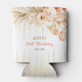 Gold Glitter Chain Yellow Orange Flower Birthday  Dosenkühler (Rückseite)