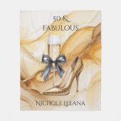Gold Glitter Champagner 50 & Fabulous Geburtstag Fleecedecke (Vorderseite)