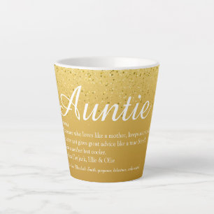 Gold Glitter Chic Script Tante Tante Definition Milchtasse