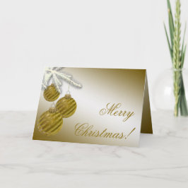 Gold Glitter Christmas Ornaments Feiertagskarte
