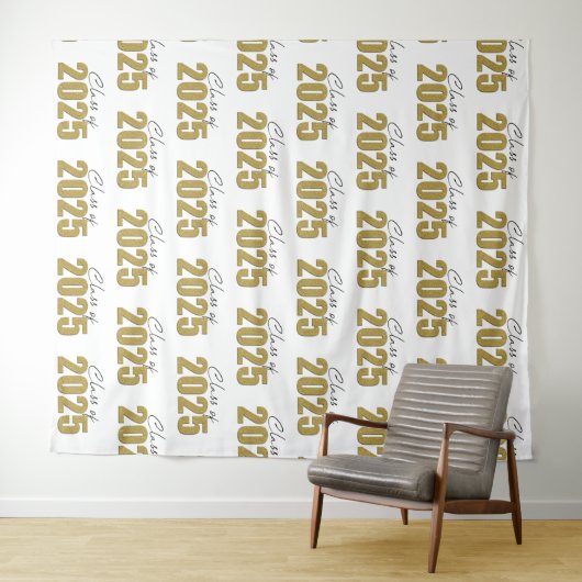 Gold Glitter Class of 2025 Foto Backdrop Wandteppich (Beispiel (Horizontal))