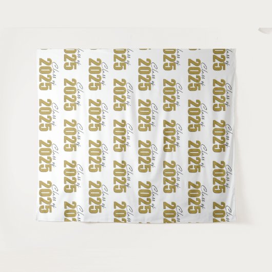 Gold Glitter Class of 2025 Foto Backdrop Wandteppich (Vorderseite (Horizontal))