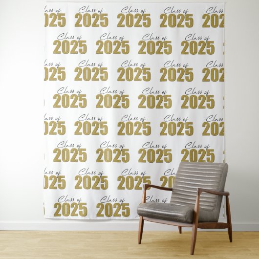 Gold Glitter Class of 2025 Foto Backdrop Wandteppich (Beispiel)