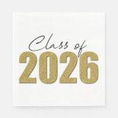 Gold Glitter Class of 2026 Serviette (Vorderseite)