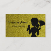 Gold Glitter Cleaning Service Housekeeper Maid Visitenkarte (Vorderseite)