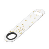Gold Glitter Confetti Dot Polka Nail Bottle Opener Speedflaschenöffner (Vorderseite Schrägansicht)