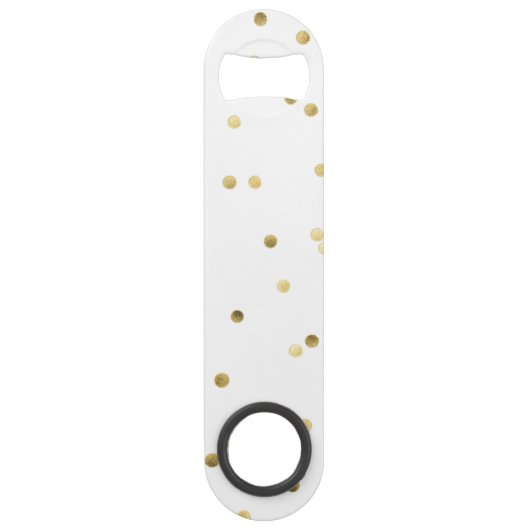 Gold Glitter Confetti Dot Polka Nail Bottle Opener Speedflaschenöffner (Rückseite)
