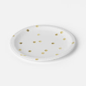 Gold Glitter Confetti Dot Polka Nail Paper Plates Pappteller (Schrägansicht)