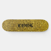 Gold Glitter Cool Skateboard Deck (Horizontal)