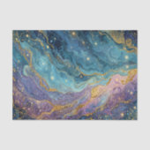 Gold Glitter Cosmic Fluid Achat Seidenpapier (Vorderseite)