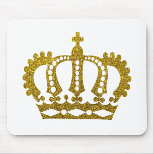 Gold Glitter Crown Mousepad