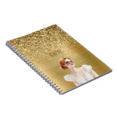 Gold Glitter Dame rote Haare Notizblock (Rechte Seite)