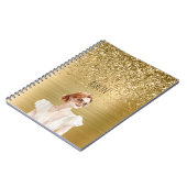 Gold Glitter Dame rote Haare Notizblock (Linke Seite)
