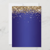 Gold Glitter Deep Blue Gradient 18th Birthday Einladung (Rückseite)