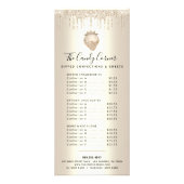 Gold Glitter Drips Chocolate Dessert Sweets Menu Werbekarte (Vorne)