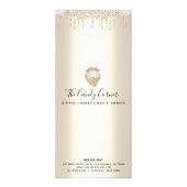 Gold Glitter Drips Chocolate Dessert Sweets Menu Werbekarte (Hinten)