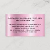 Gold Glitter Drips Pink Shimmer Online Store Visitenkarte (Rückseite)