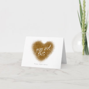 Gold Glitter DU KANNST DAS Glamour Herz Karte