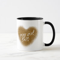 Gold Glitter DU PACKST DAS Glamour Herz Kaffeetass