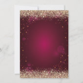 Gold Glitter Dust Border Dress Red 60th Birthday  Einladung (Rückseite)